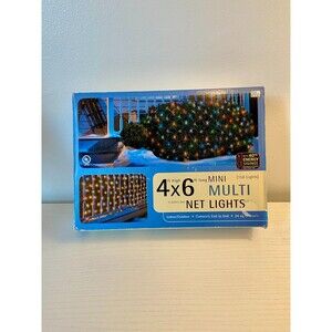 Christmas Multi Mini Net Light 4 x 6ft 150 Lights Indoor/outdoor Target VTG 2002